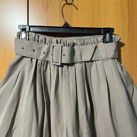 Beige Pleated Skirt - Picture 4 of 5